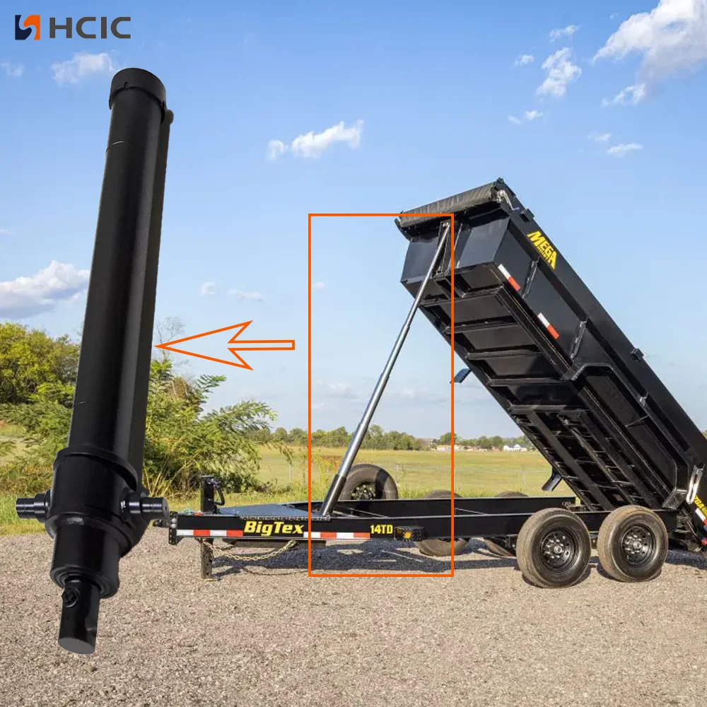 Cilindru telescopic de basculare sub caroserie în 4 trepte pentru remorci de basculantă grea