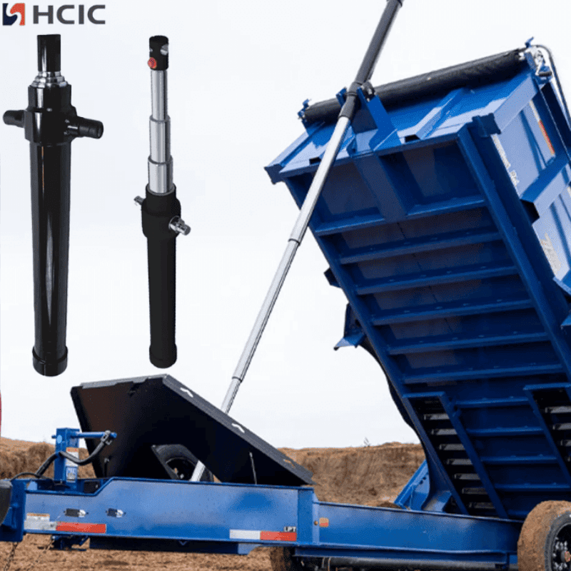 Cilindru hidraulic multietajat telescopic