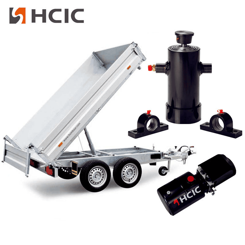 Cilindru hidraulic telescopic sub caroserie pentru remorci de basculantă Cilindru hidraulic telescopic sub caroserie pentru remorci de basculantă